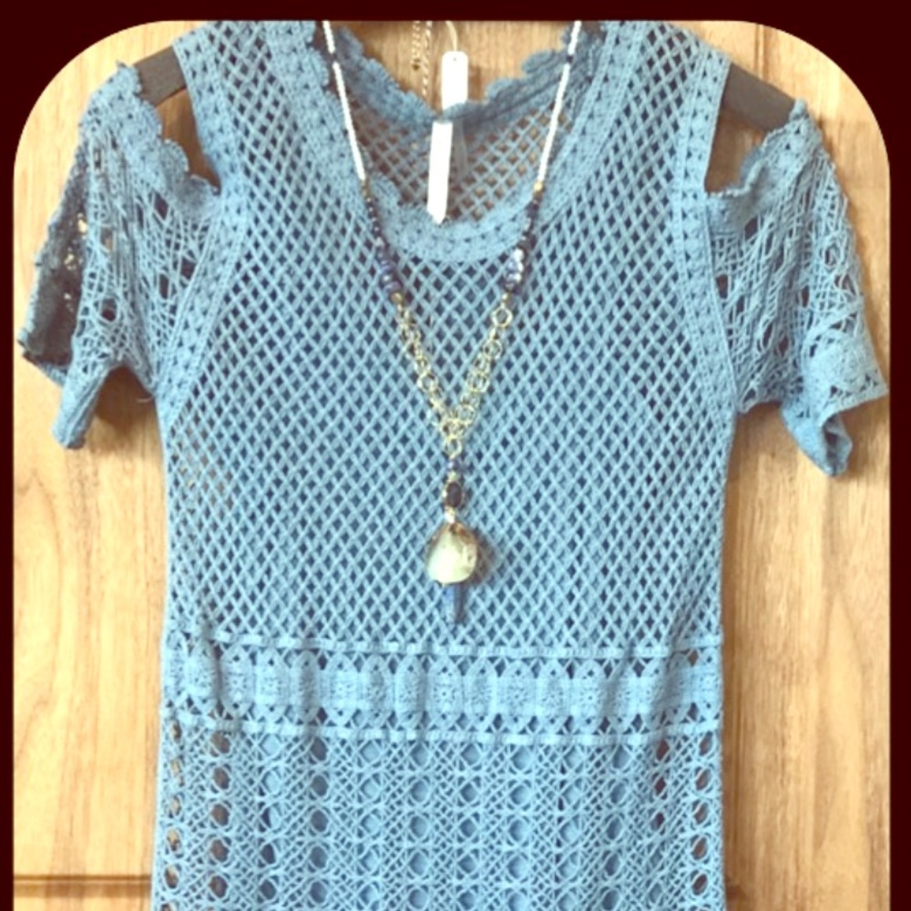 NWT Cute Crochet Cold Shoulder Dress